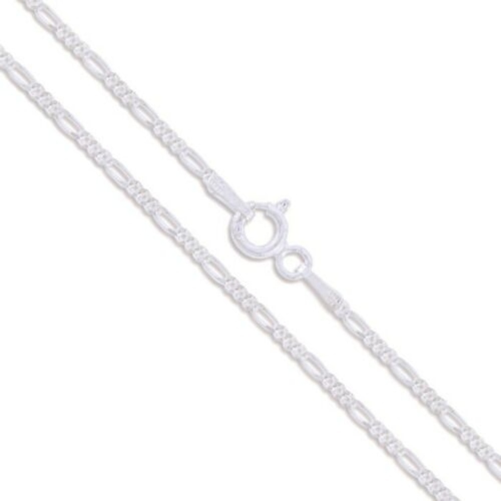 Sterling Silver Flat Figaro 1.8mm Necklace